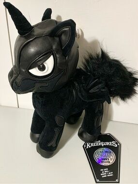 Dark Pegasus Unicorn Plush Kreeptures Bonemyth Stygian Vegsn Leather Trim NEW